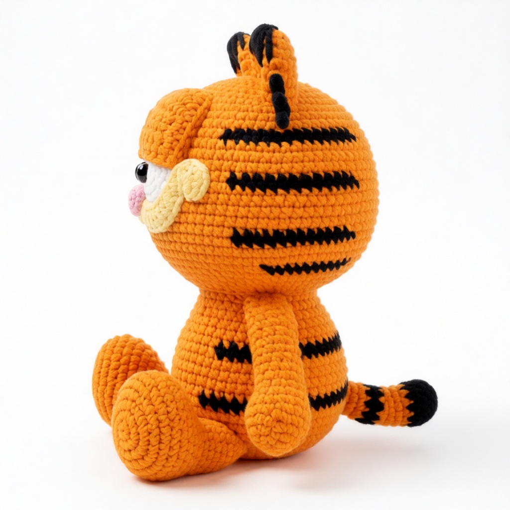 Garfield amigurumi left side